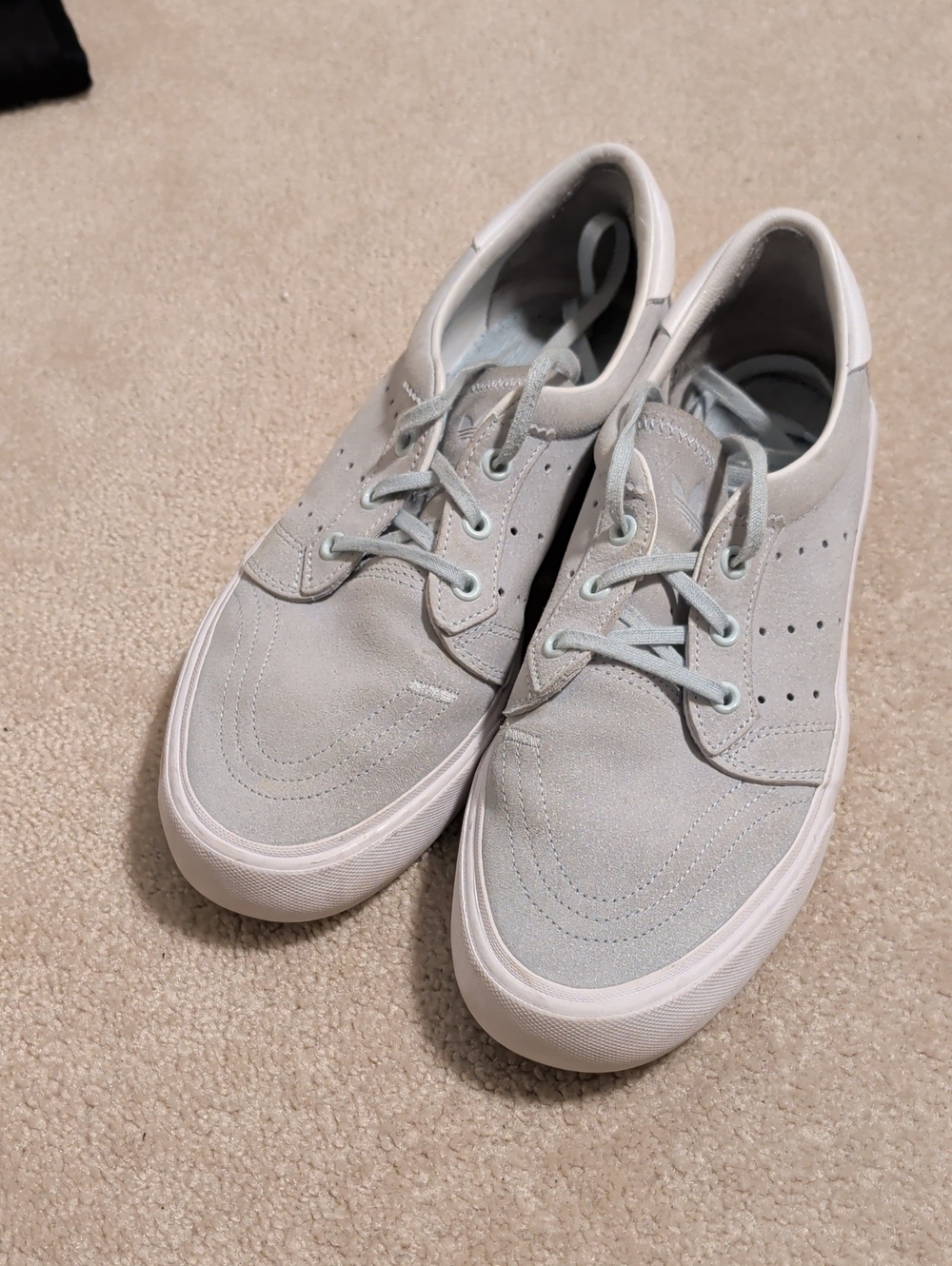 Adidas Light Blue Low-Top Suede Sneakers